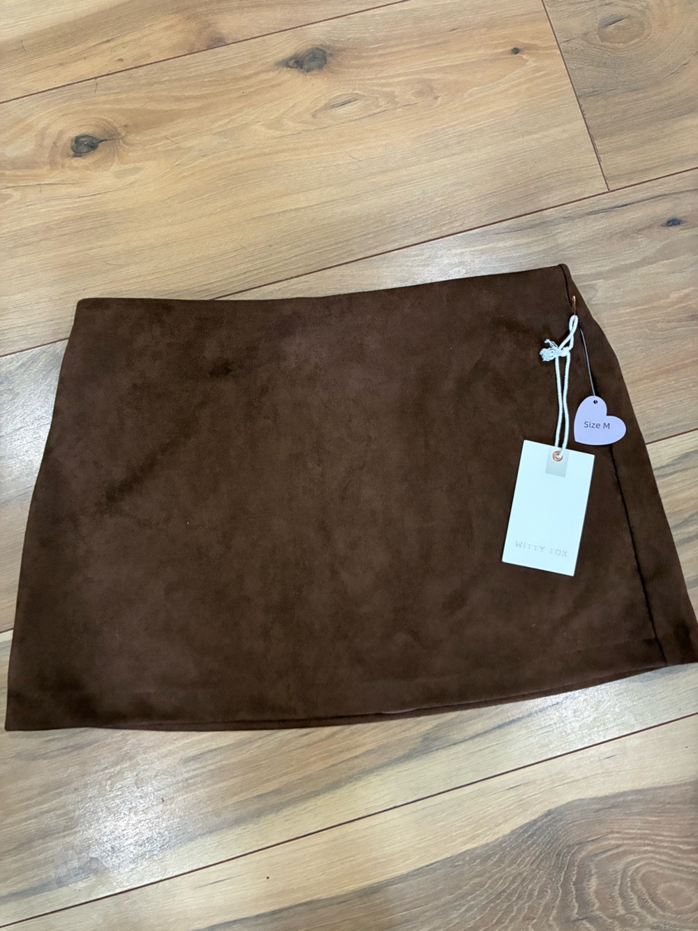 Witty Fox Faux Suede Skort Brown Size Medium NWT Western Cowgirl Mini Skirt